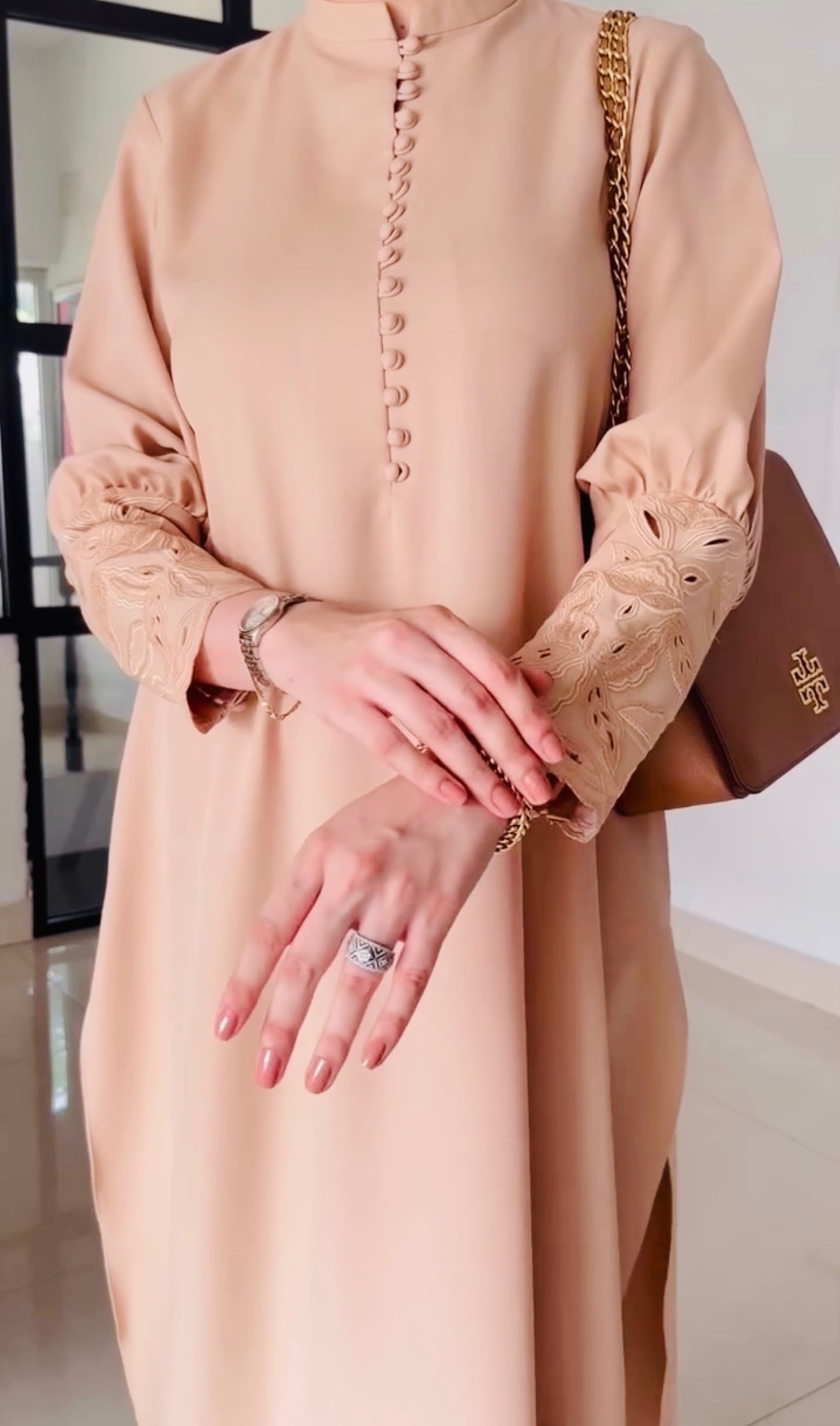 Zoya - Stitched 2pc Beige Venice Set - Premium Crepe Fabric