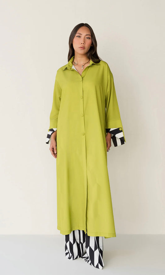 Aaris Button Down- Stitched 2Pc printed Suit - Premium Fabric