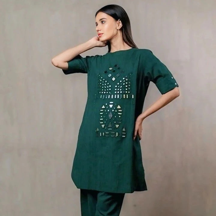 Sophia - Embroidered Mirror Work 2pc suit