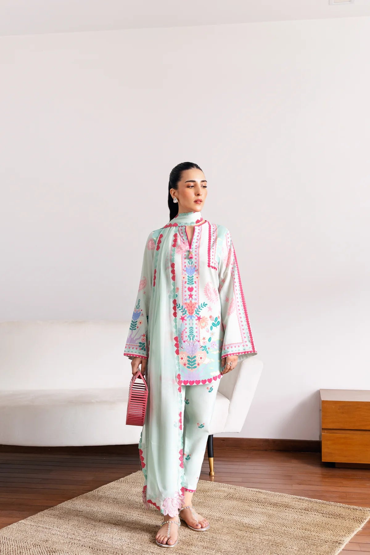 Yumna - Stitched 2Pc printed Suit - Premium Silk