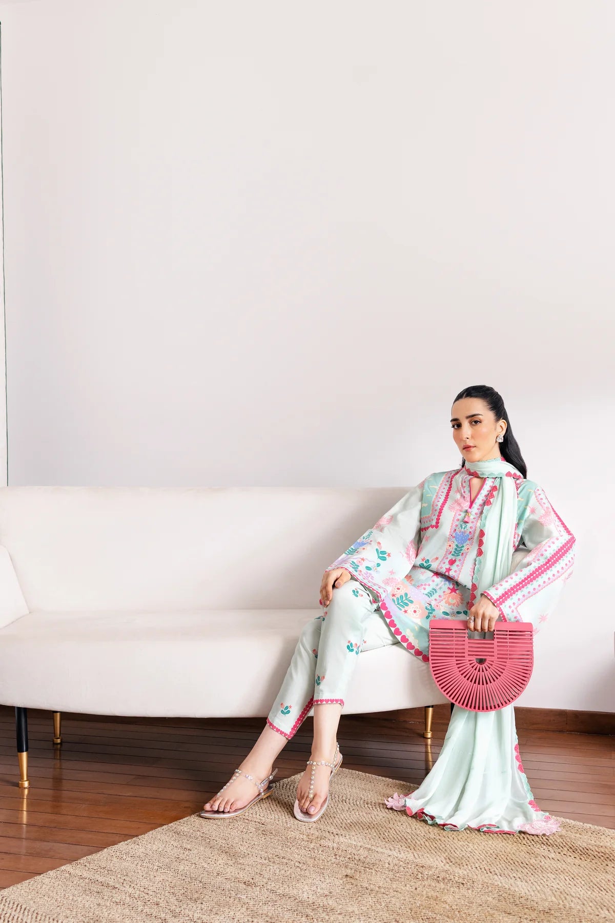 Yumna - Stitched 2Pc printed Suit - Premium Silk