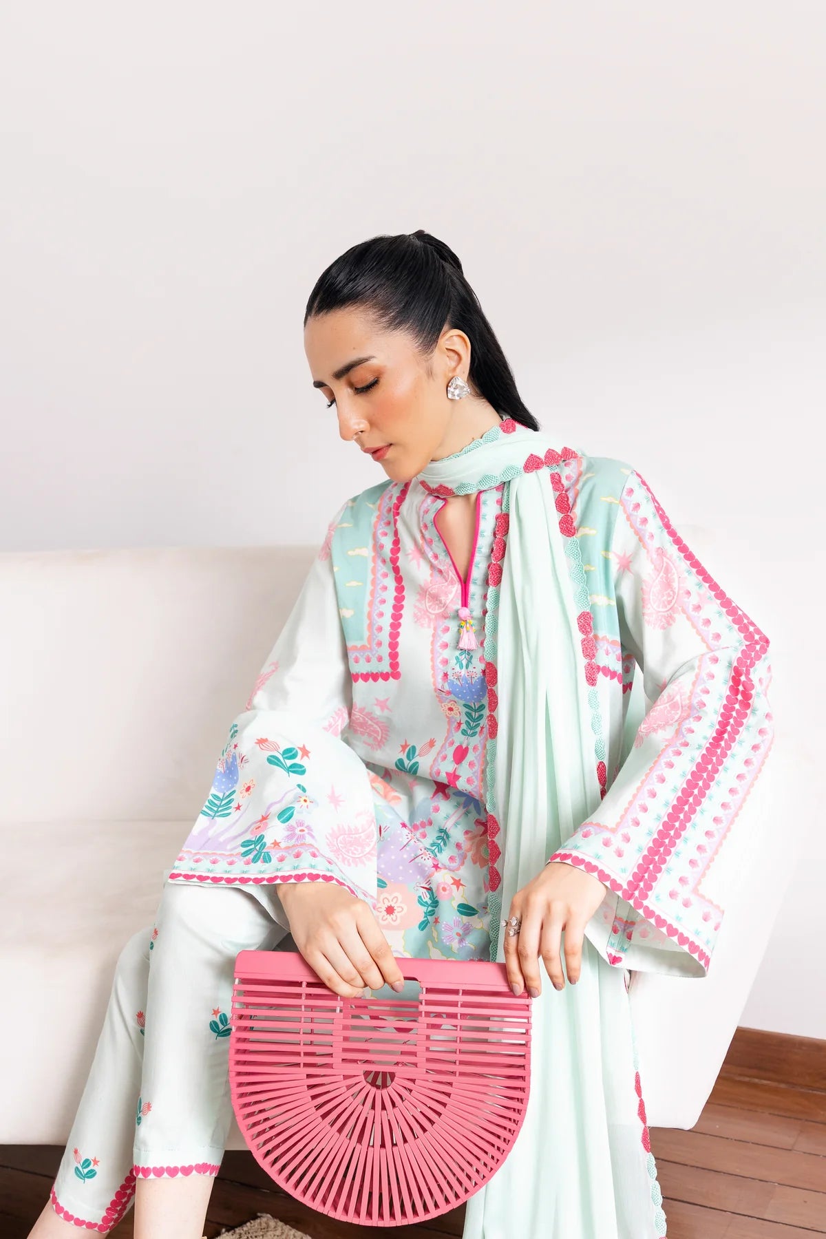 Yumna - Stitched 2Pc printed Suit - Premium Silk