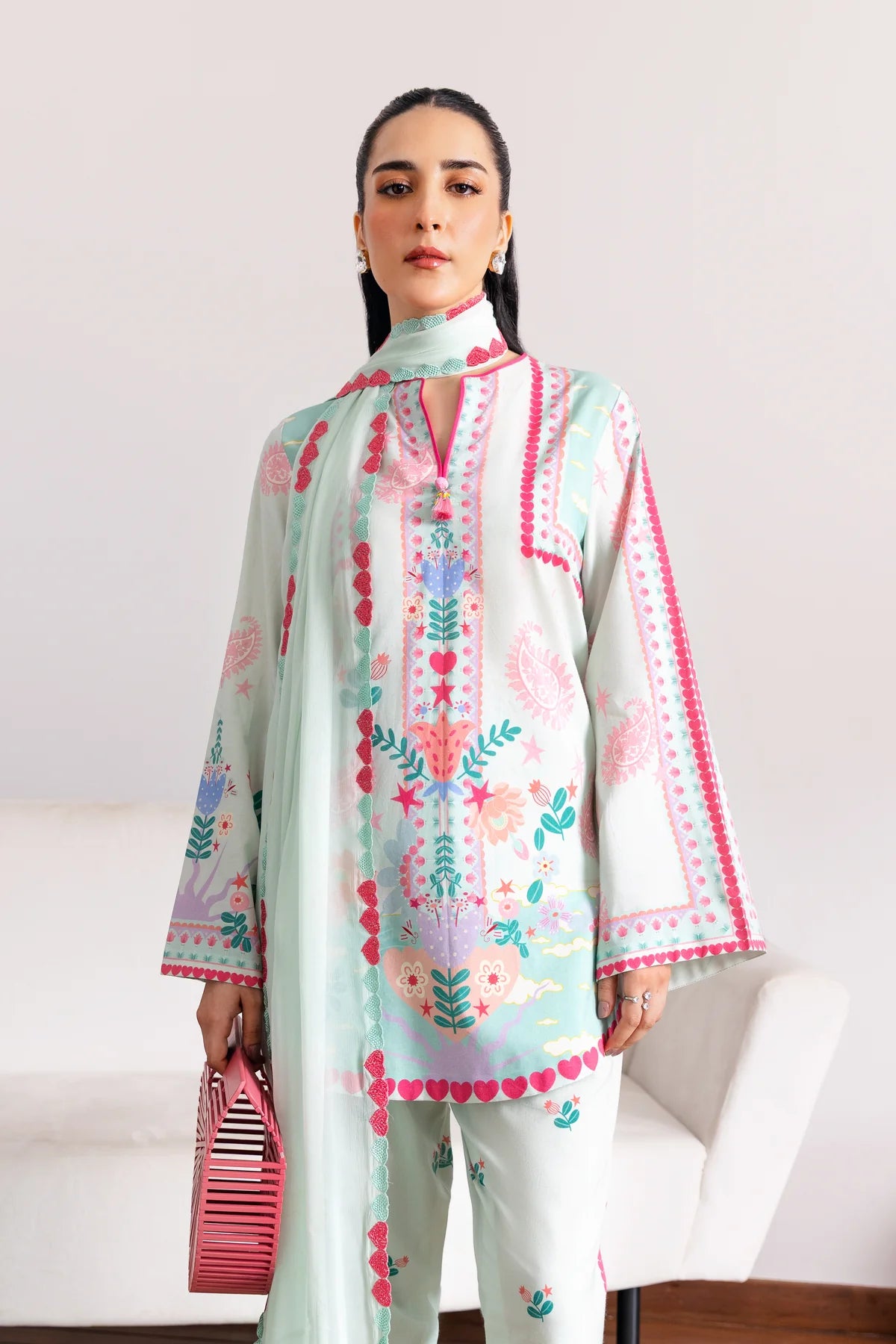 Yumna - Stitched 2Pc printed Suit - Premium Silk