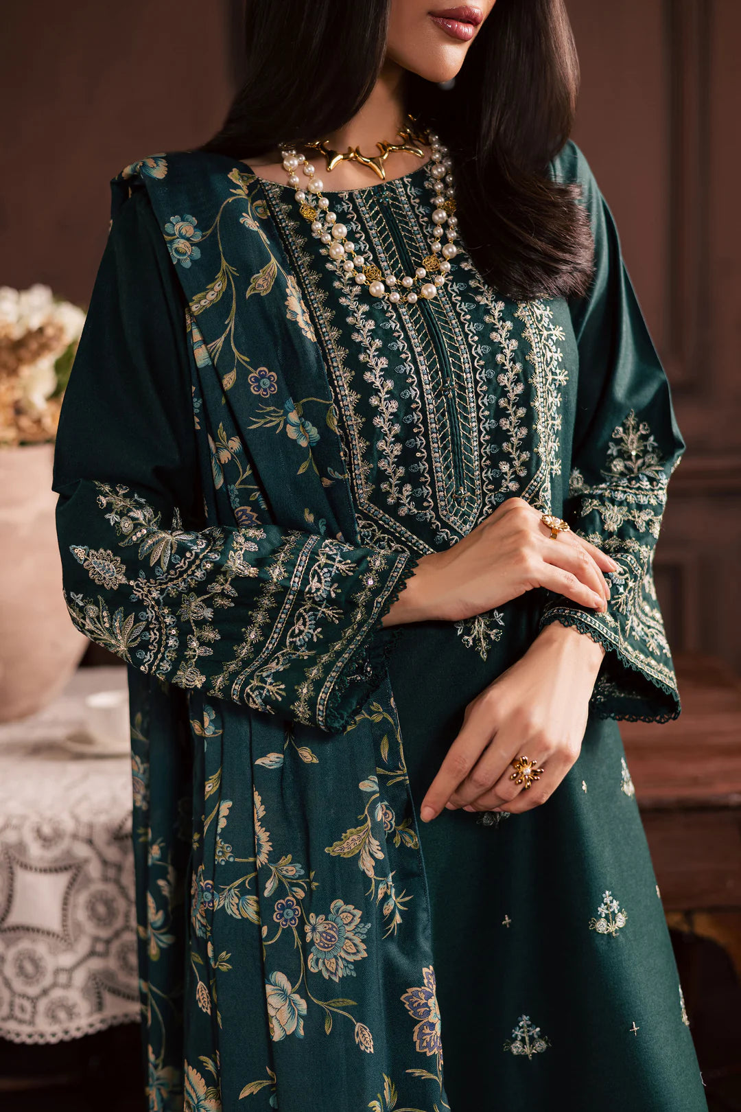 Shifa - 3pc Embroidred Suit - Premium Fabric