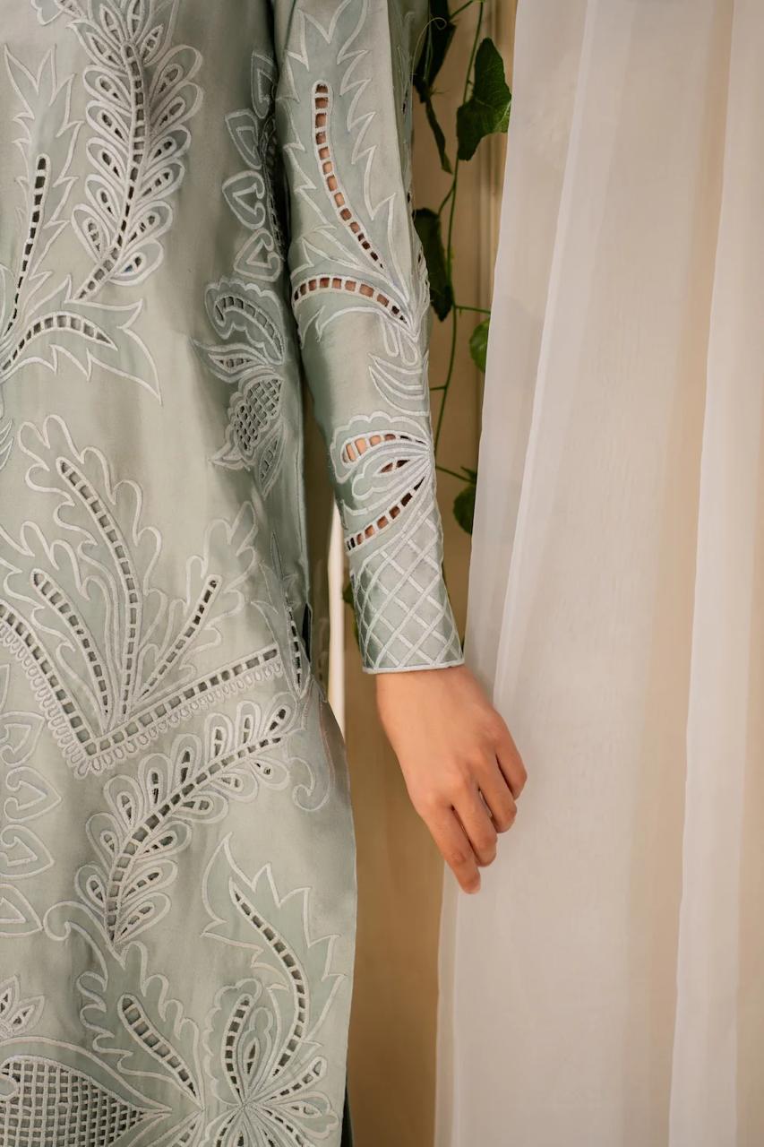 Sufaira - 3pc Cutwork Embroidred Suit - Premium Fabric