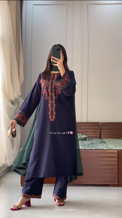 Rang Ja - 2Pc Embroidred Suit - Premium Linen