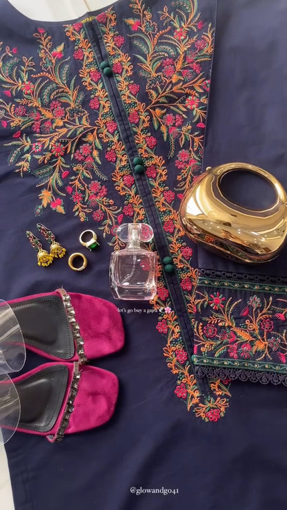 Rang Ja - 2Pc Embroidred Suit - Premium Linen