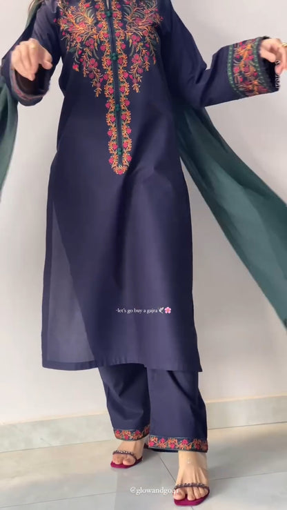 Rang Ja - 2Pc Embroidred Suit - Premium Linen