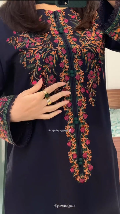 Rang Ja - 2Pc Embroidred Suit - Premium Linen