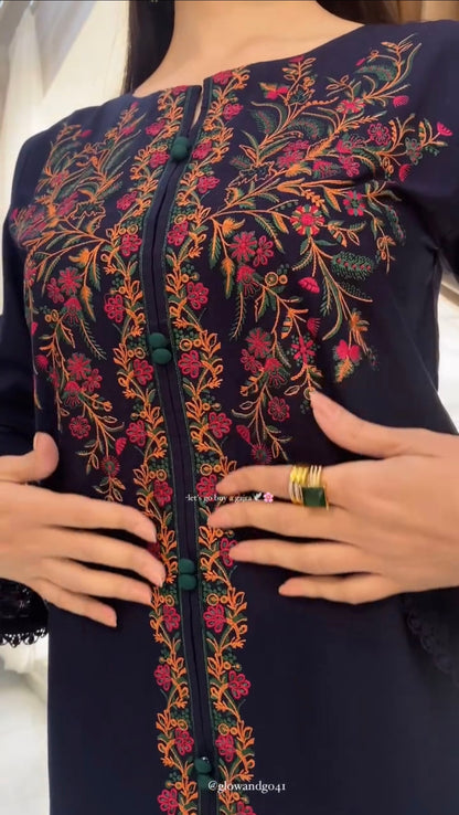 Rang Ja - 2Pc Embroidred Suit - Premium Linen