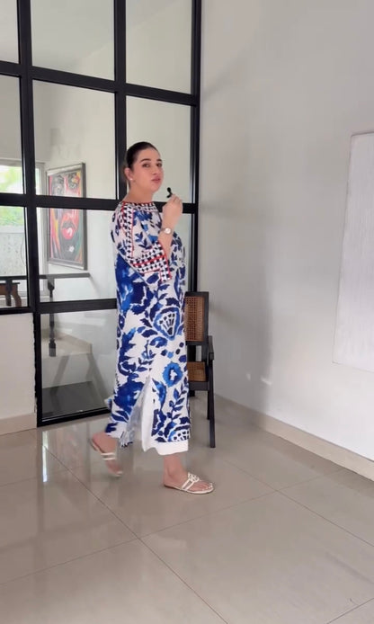 Areeba - Stitched 2Pc printed Suit - Premium Fabric