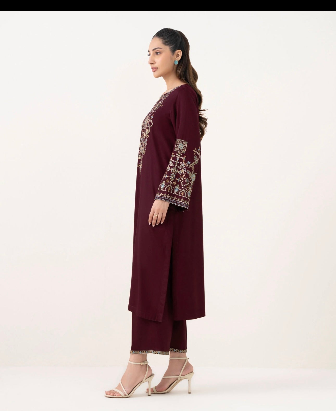 Nida - 3pc Embroidered Suit - Premium Fabric