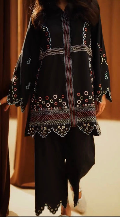 Lalarukh - 2Pc Embroidred Suit - Premium Linen