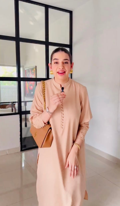 Zoya - Stitched 2pc Beige Venice Set - Premium Fabric