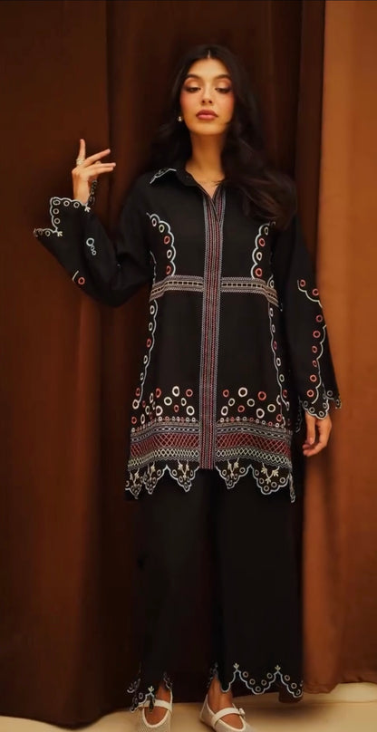 Lalarukh - 2Pc Embroidred Suit - Premium Linen