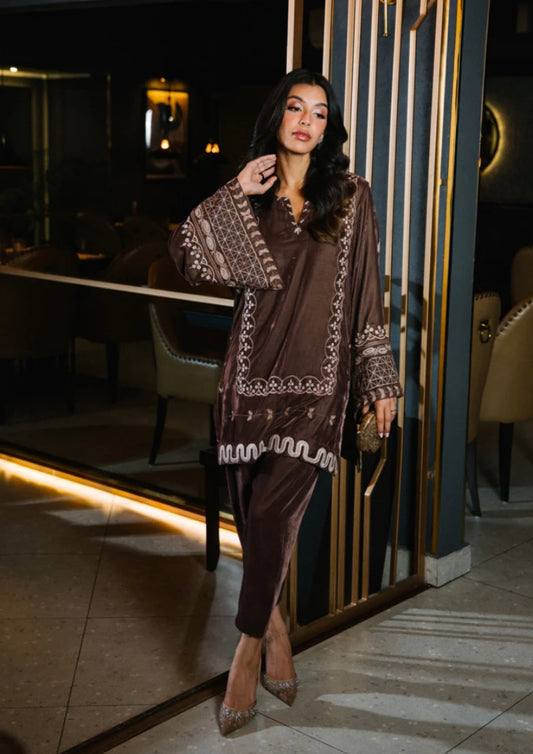 Zuri - Stitched Embroidered 2Pc - Premium Velvet