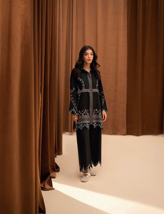 Lalarukh - 2Pc Embroidred Suit - Premium Linen