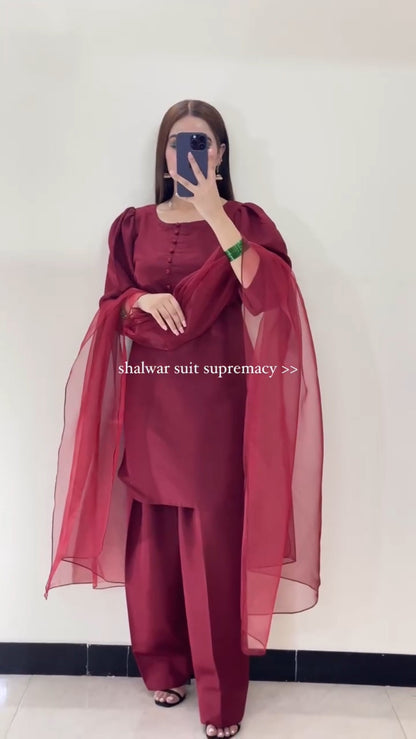 Jahania - Farshi Shalwar 3pc -Premium Linen