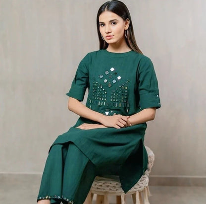 Sophia - Embroidered Mirror Work 2pc suit