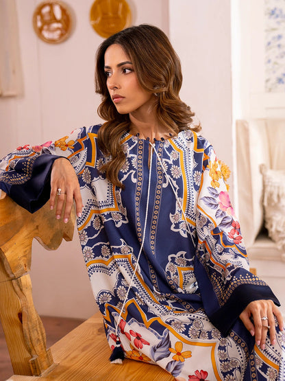 Kashish - Stitched 2Pc Kaftan style printed Suit - Silk