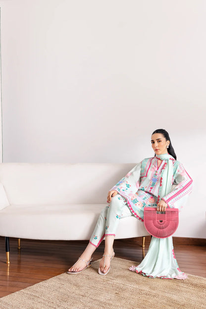 Yumna - Stitched 2Pc printed Suit - Premium Silk