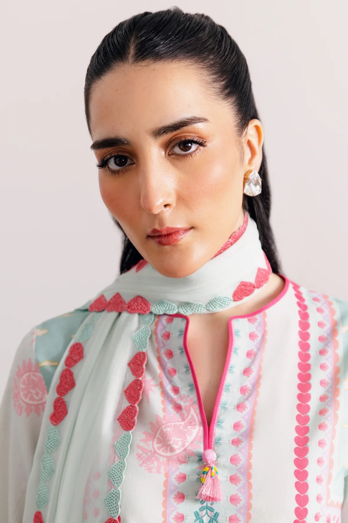 Yumna - Stitched 2Pc printed Suit - Premium Silk