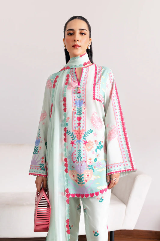 Yumna - Stitched 2Pc printed Suit - Premium Silk