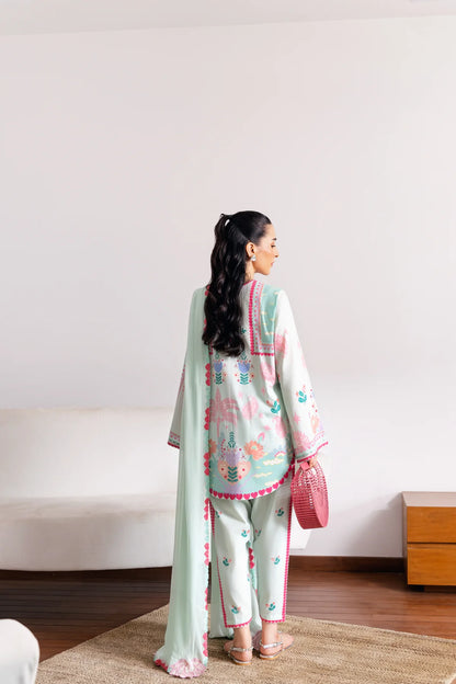 Yumna - Stitched 2Pc printed Suit - Premium Silk