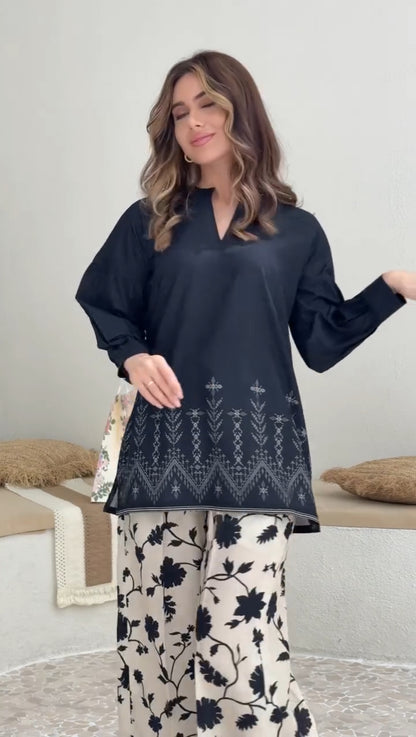 Areesha - Stitched 2Pc printed Suit - Premium Silk