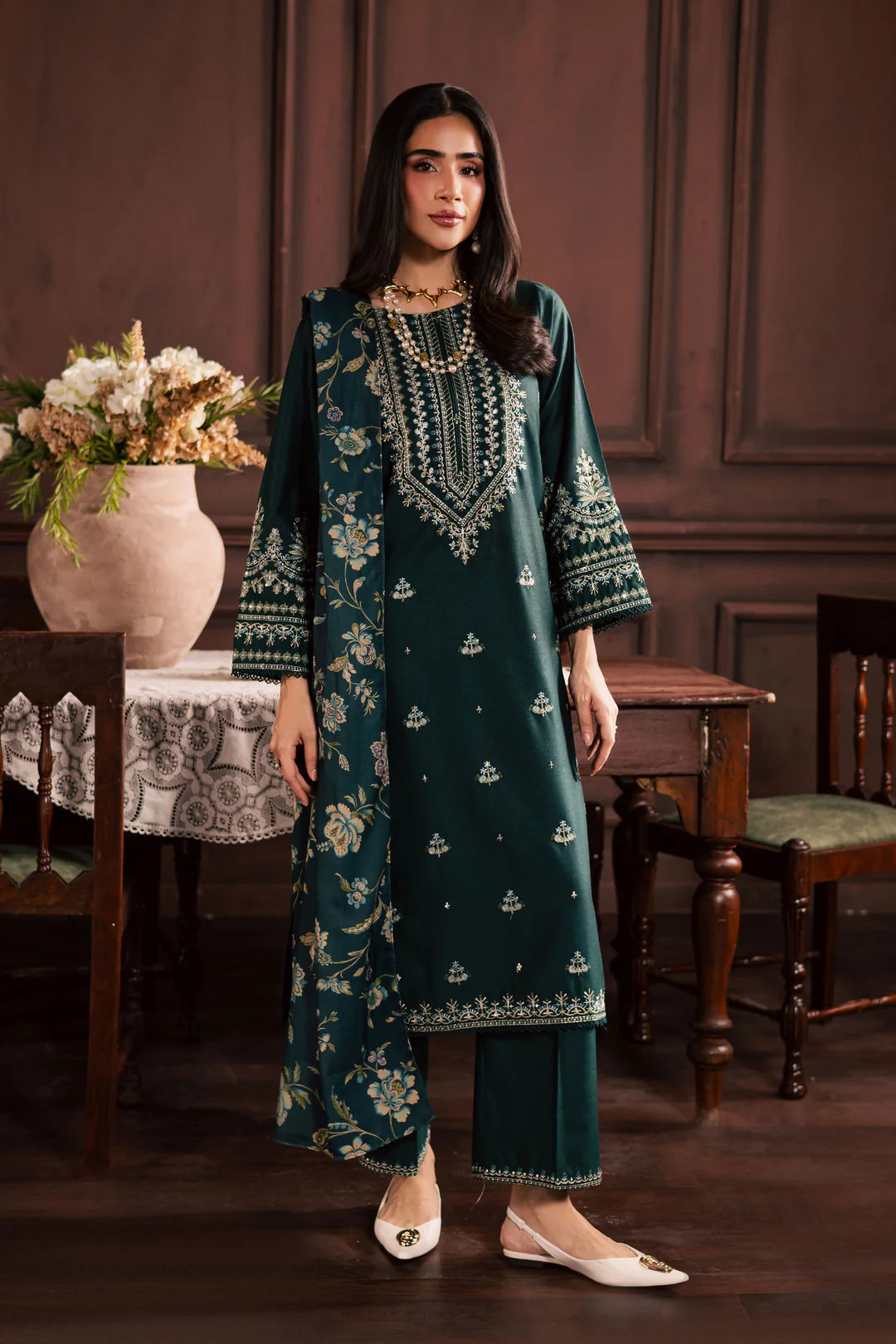 Shifa - 3pc Embroidred Suit - Premium Fabric
