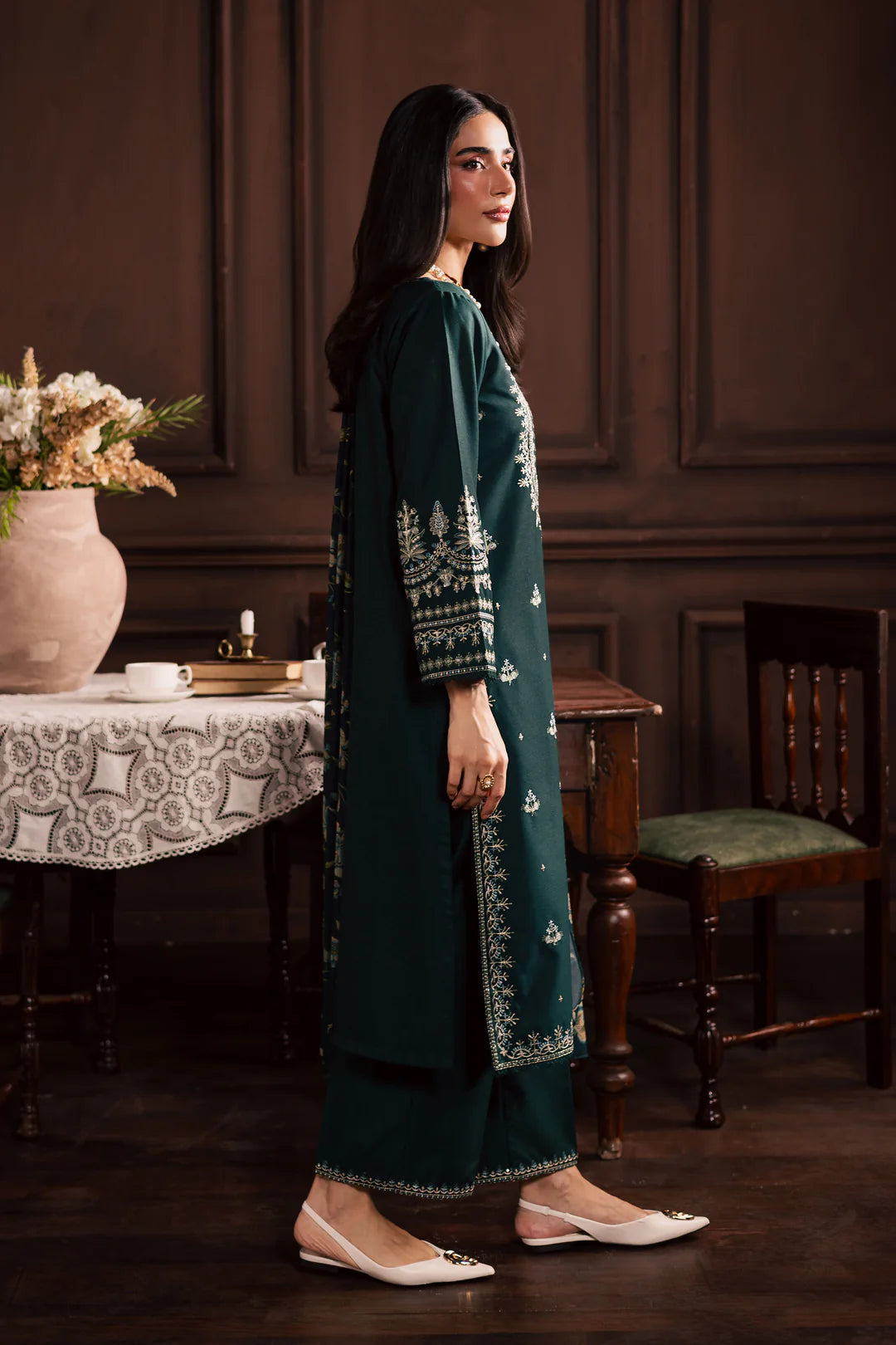 Shifa - 3pc Embroidred Suit - Premium Fabric