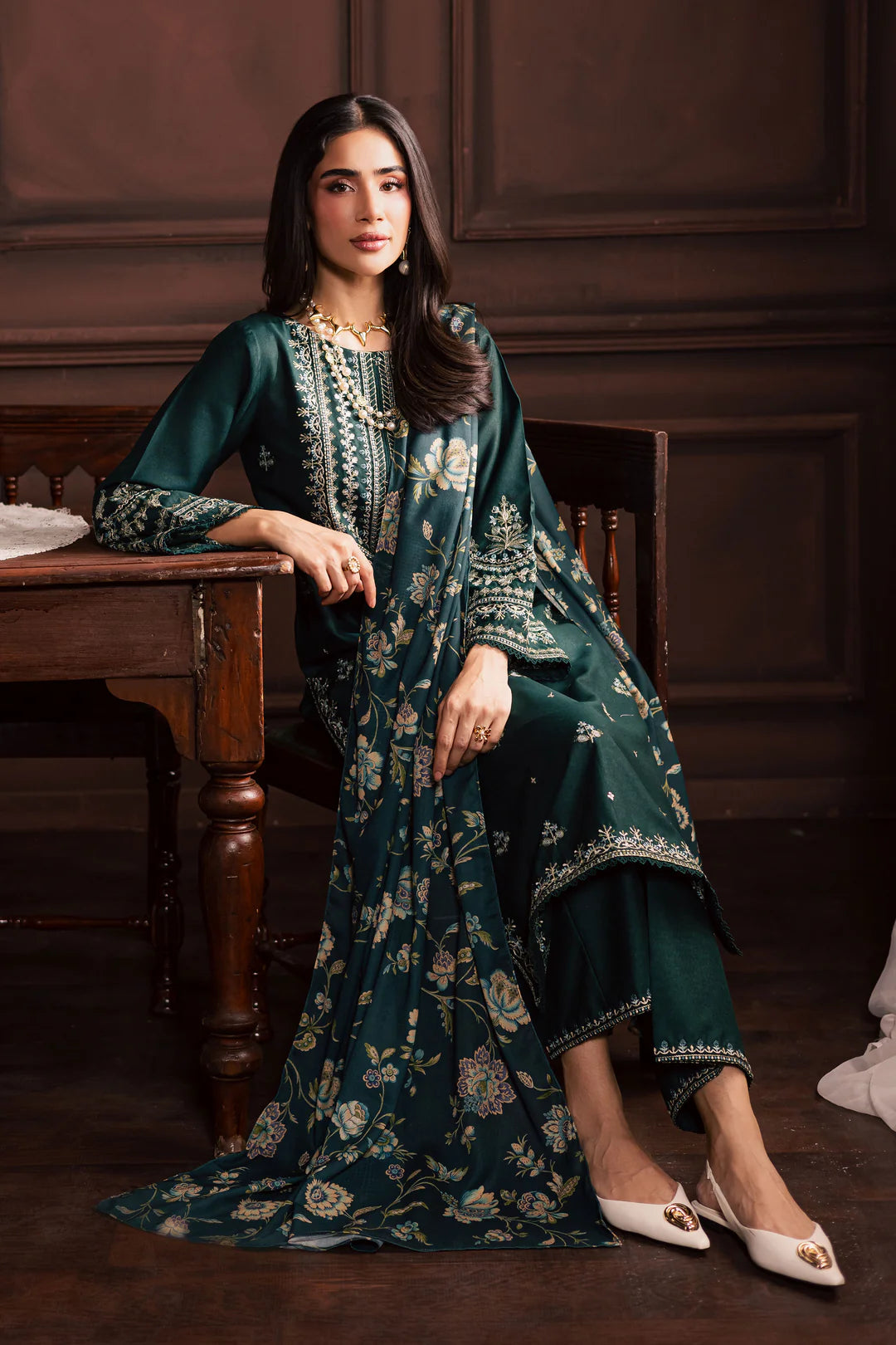 Shifa - 3pc Embroidred Suit - Premium Fabric