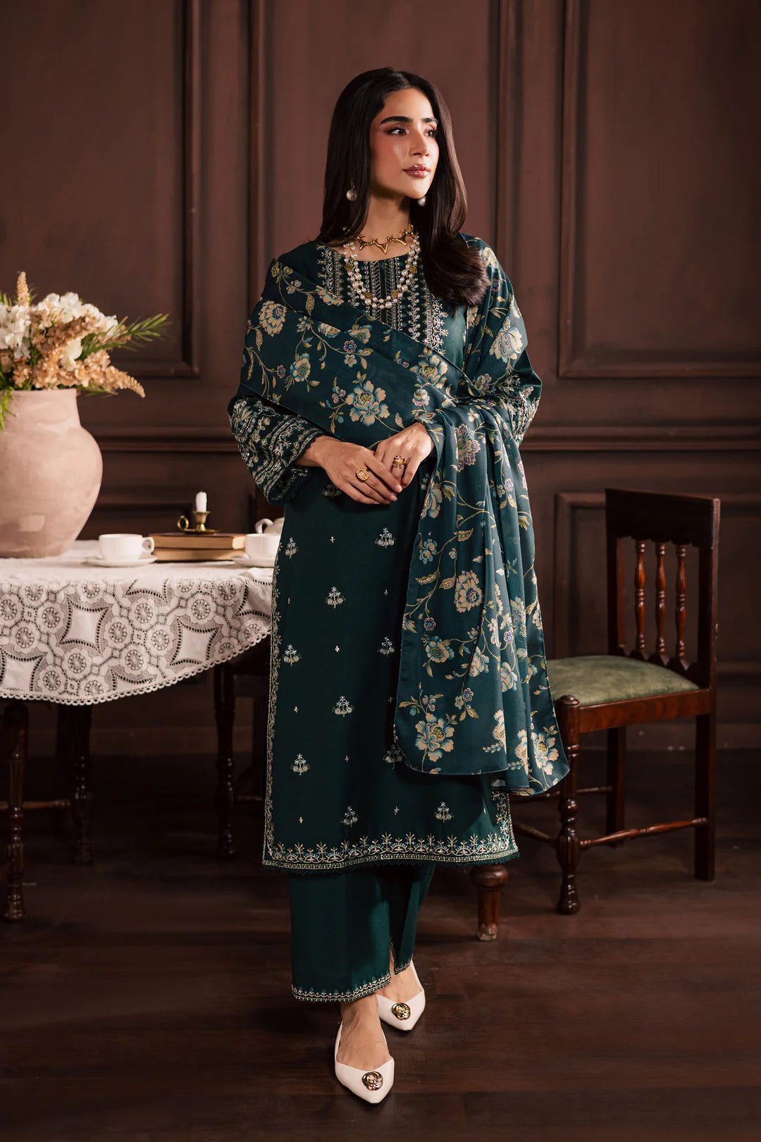 Shifa - 3pc Embroidred Suit - Premium Fabric