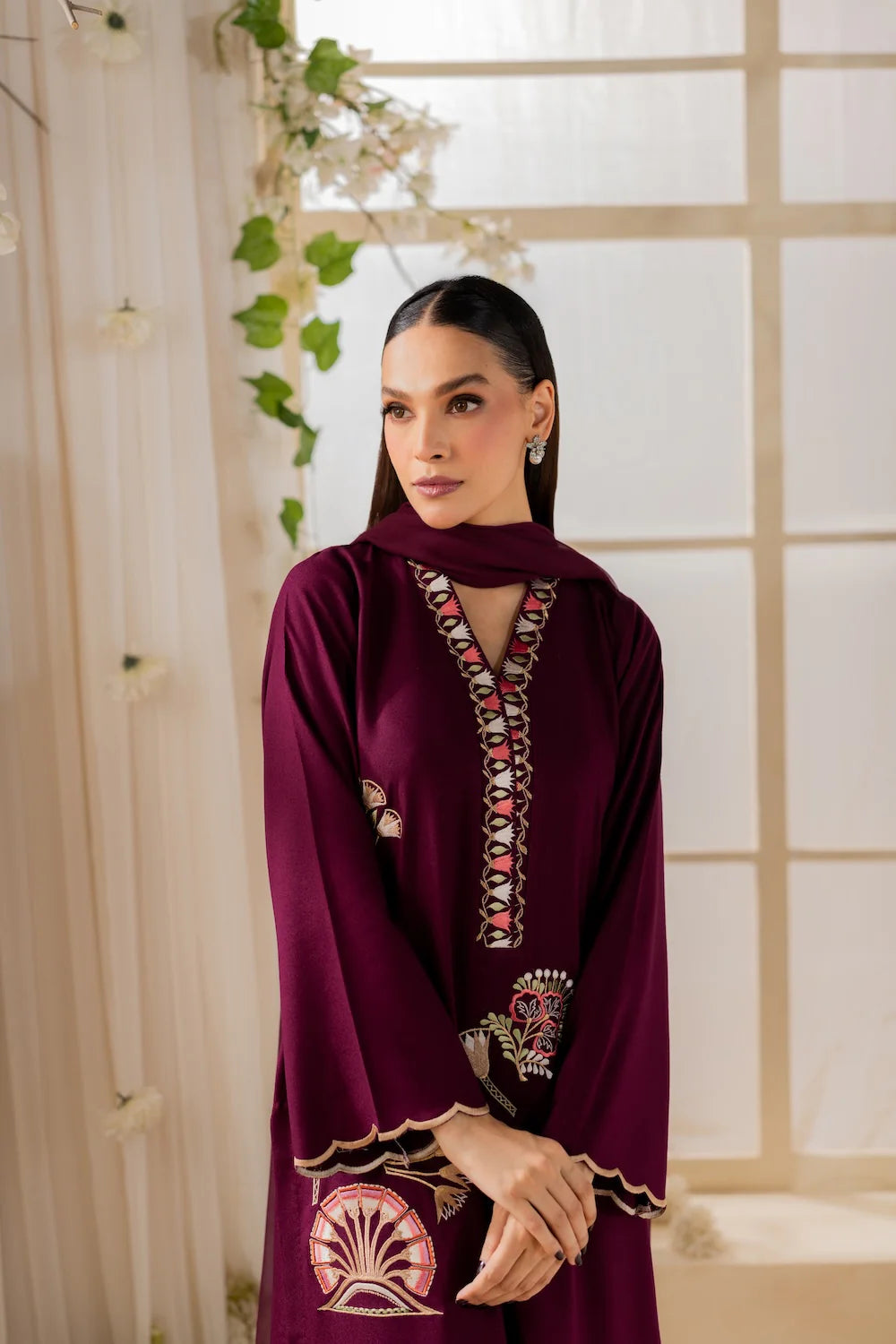 Fareeha - 3pc Embroidred Suit - Premium Fabric