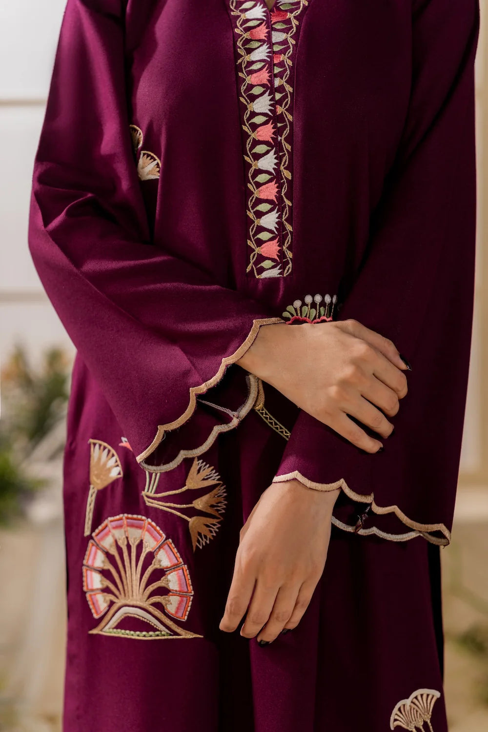 Fareeha - 3pc Embroidred Suit - Premium Fabric