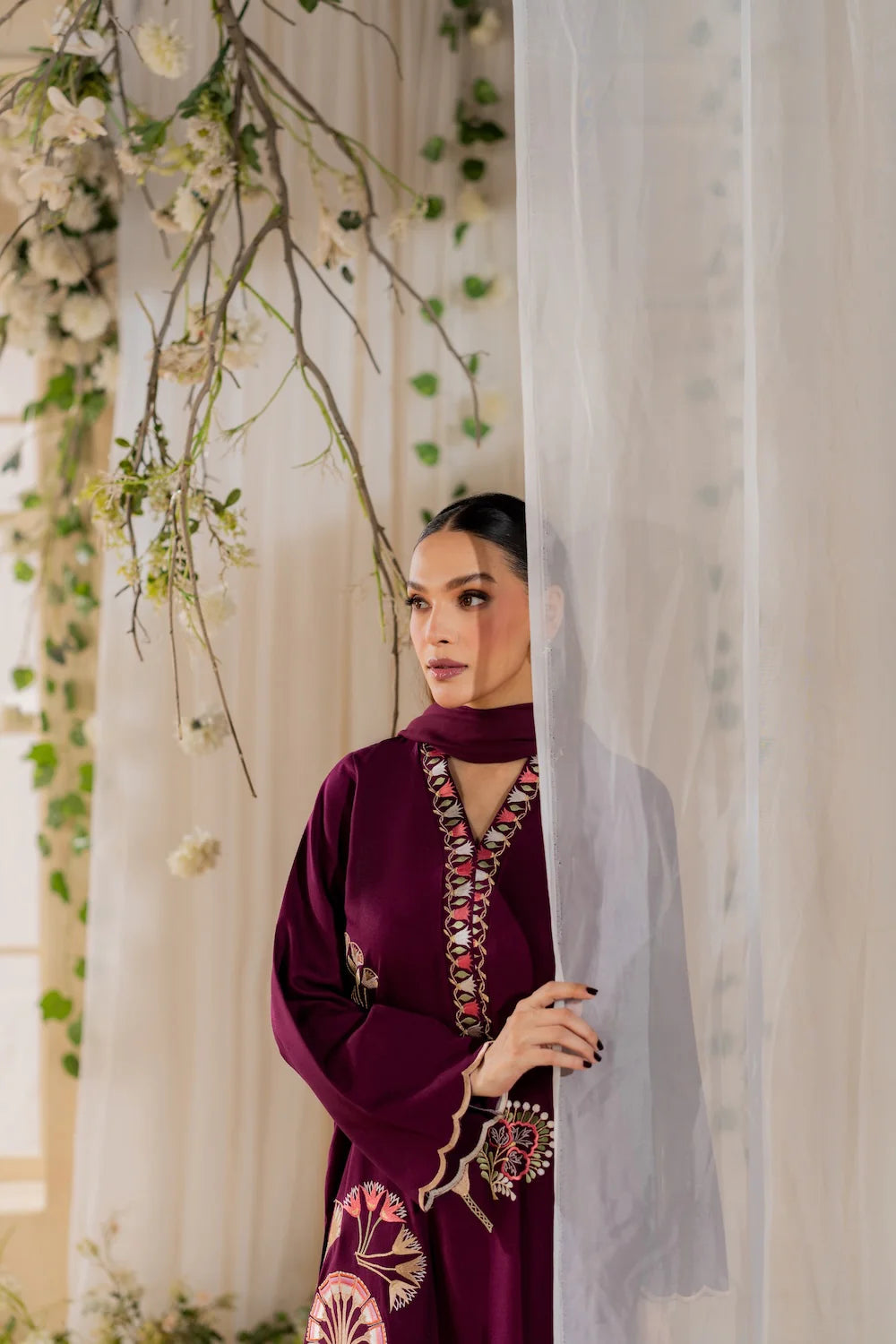 Fareeha - 3pc Embroidred Suit - Premium Fabric