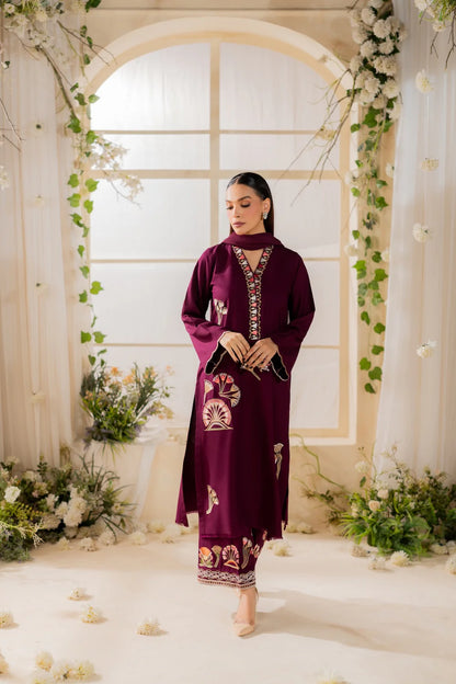 Fareeha - 3pc Embroidred Suit - Premium Fabric