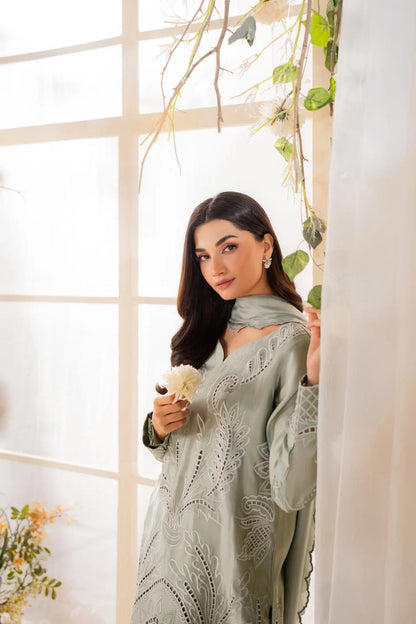 Sufaira - 3pc Cutwork Embroidred Suit - Premium Fabric