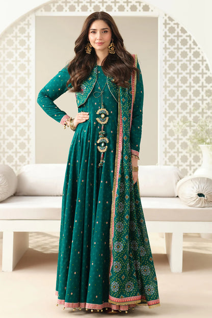 Emerald Grace 4-Piece Digital Printed Frock Suit