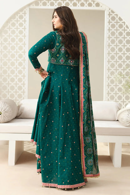 Emerald Grace 4-Piece Digital Printed Frock Suit