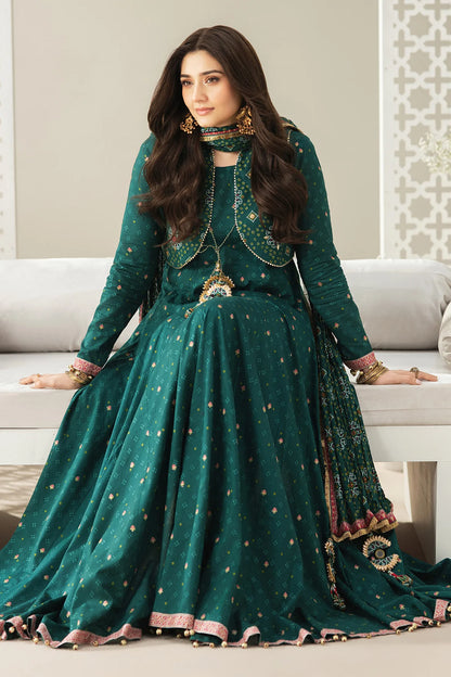 Emerald Grace 4-Piece Digital Printed Frock Suit