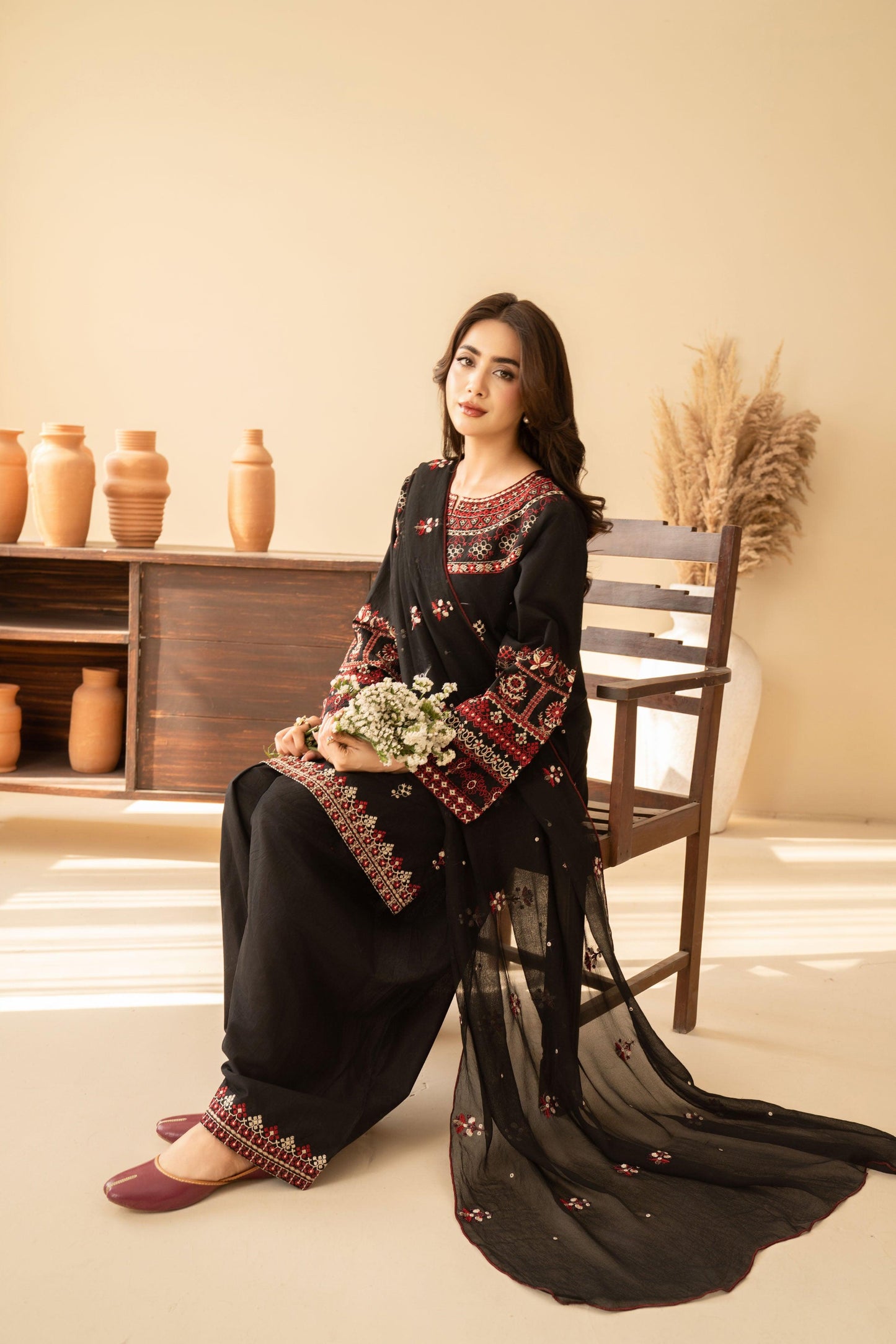 Elif - 3pc Embroidred Suit