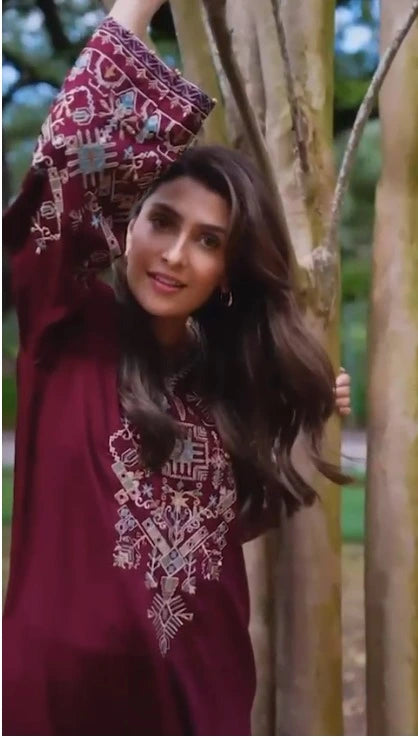 Nida - 3pc Embroidered Suit - Premium Fabric