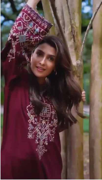 Nida - 3pc Embroidered Suit - Premium Fabric